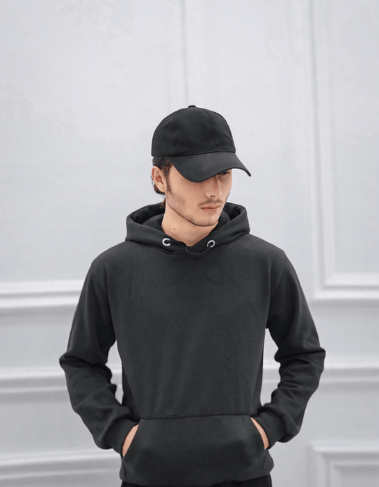 PLAIN BLACK HOODIES